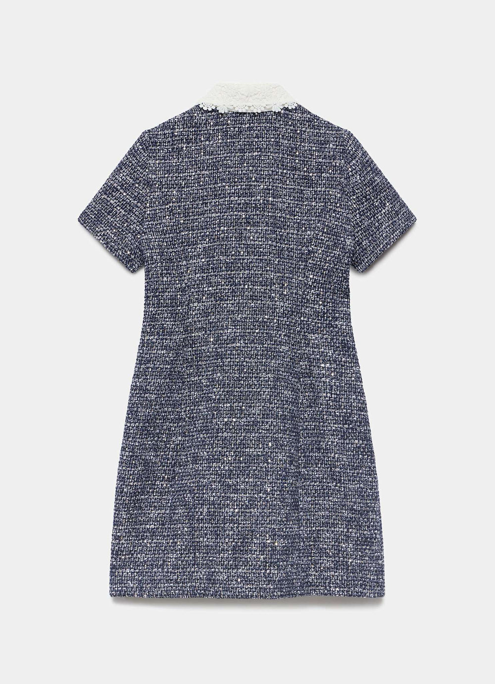 Navy Statement Collar Boucle Mini Dress  Mint Velvet