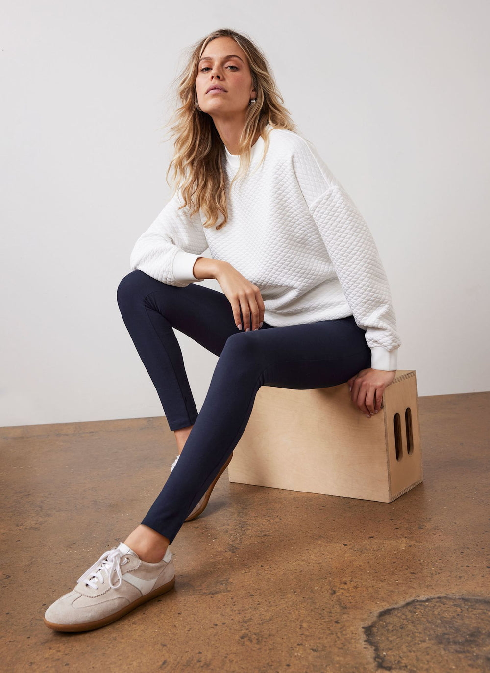 Navy Straight Leggings