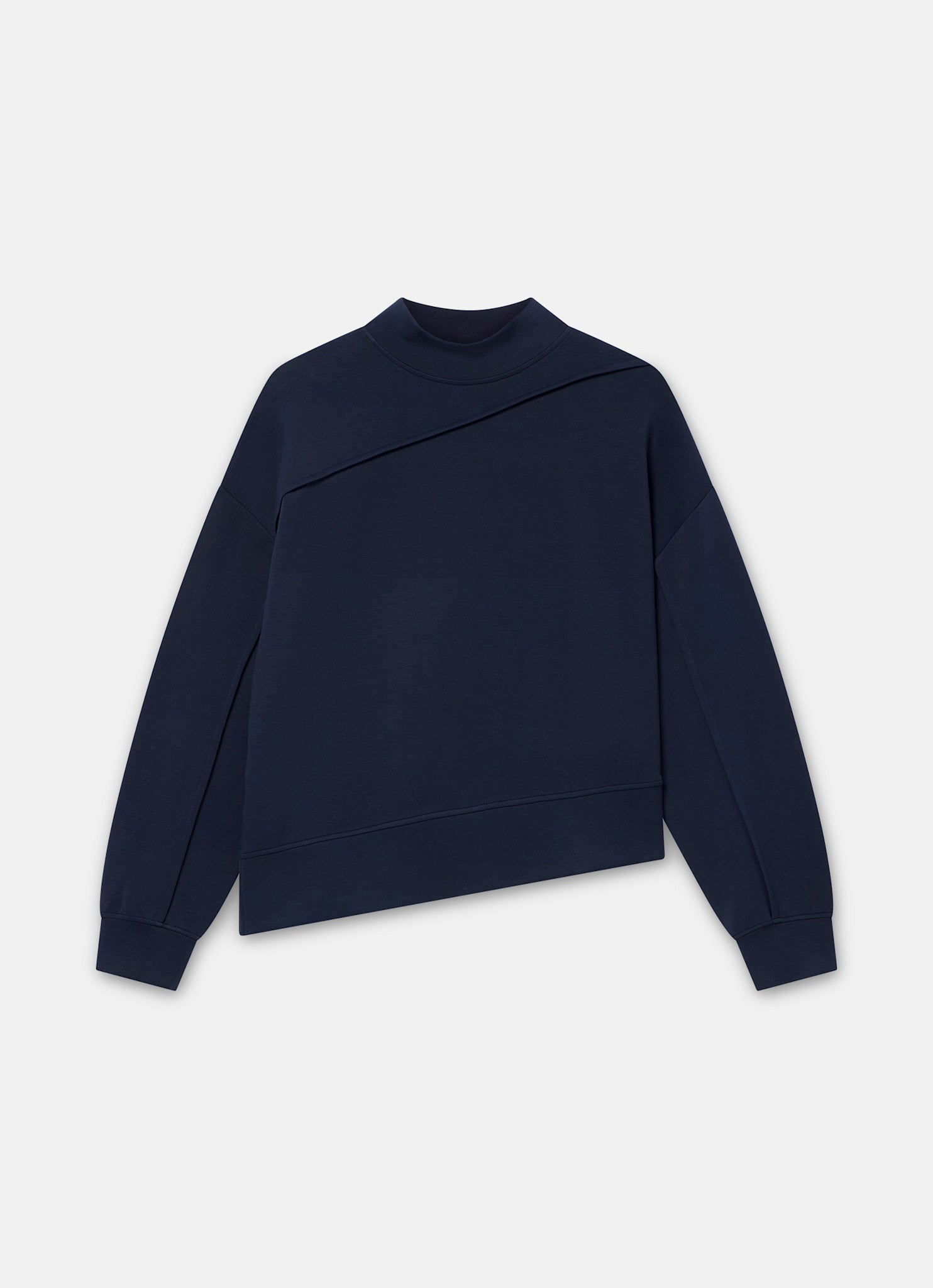Navy Super Soft Asymmetric Detail Sweatshirt – Mint Velvet