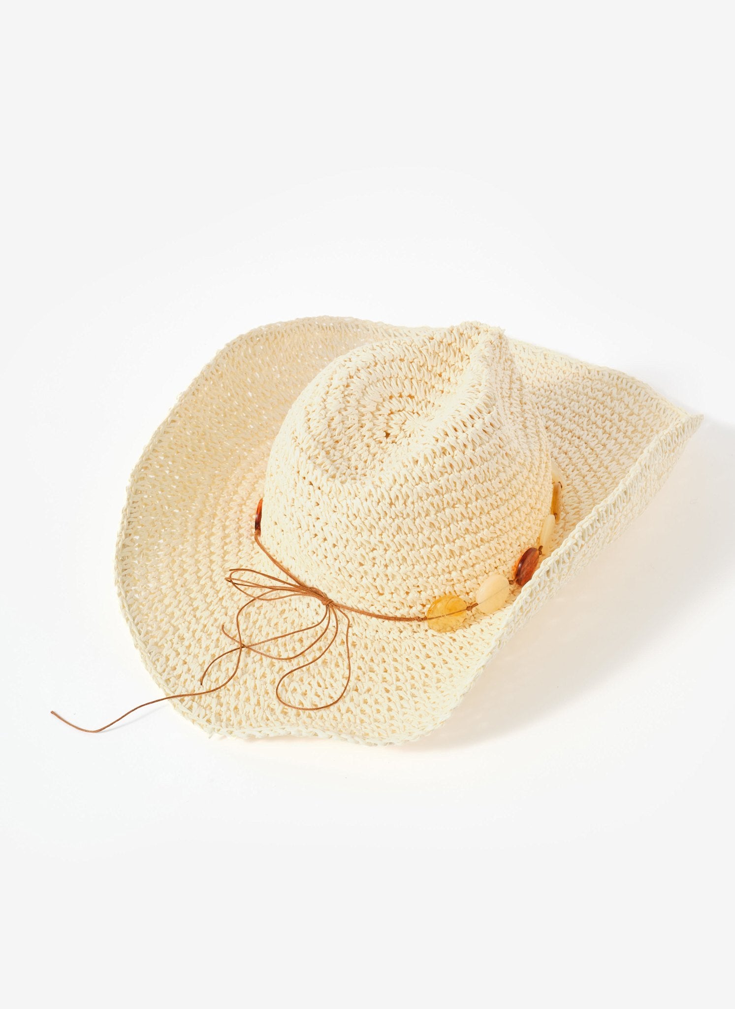 Neutral Woven Beaded Hat – Mint Velvet
