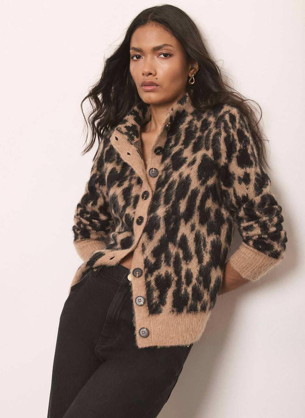 Leopard Print Knit Cardigan