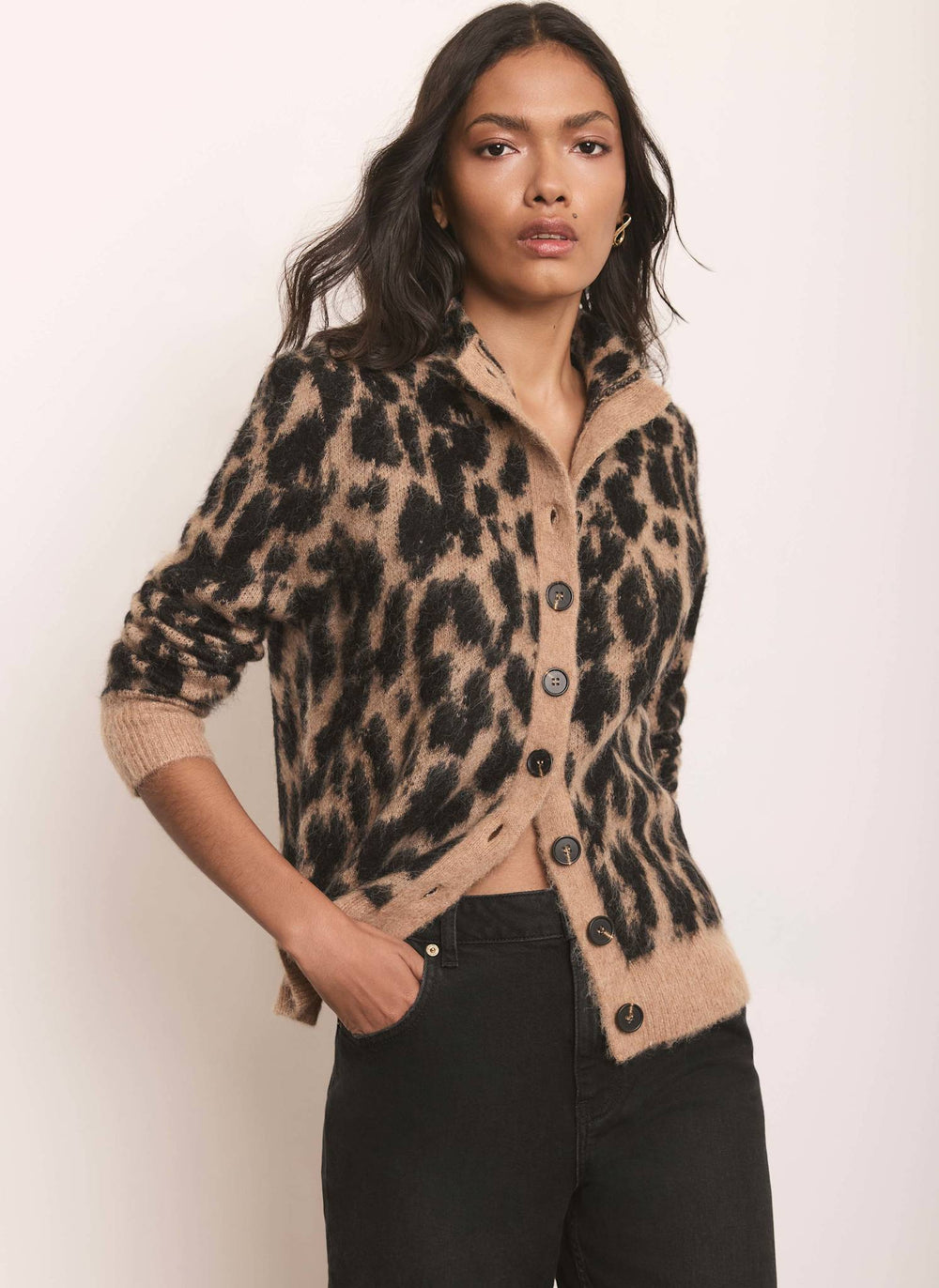 Leopard Print Knit Cardigan