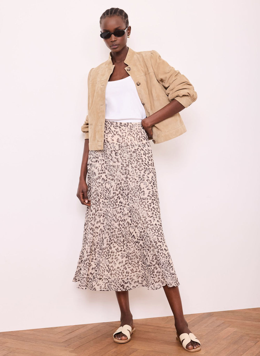 Leopard Print Midi Skirt