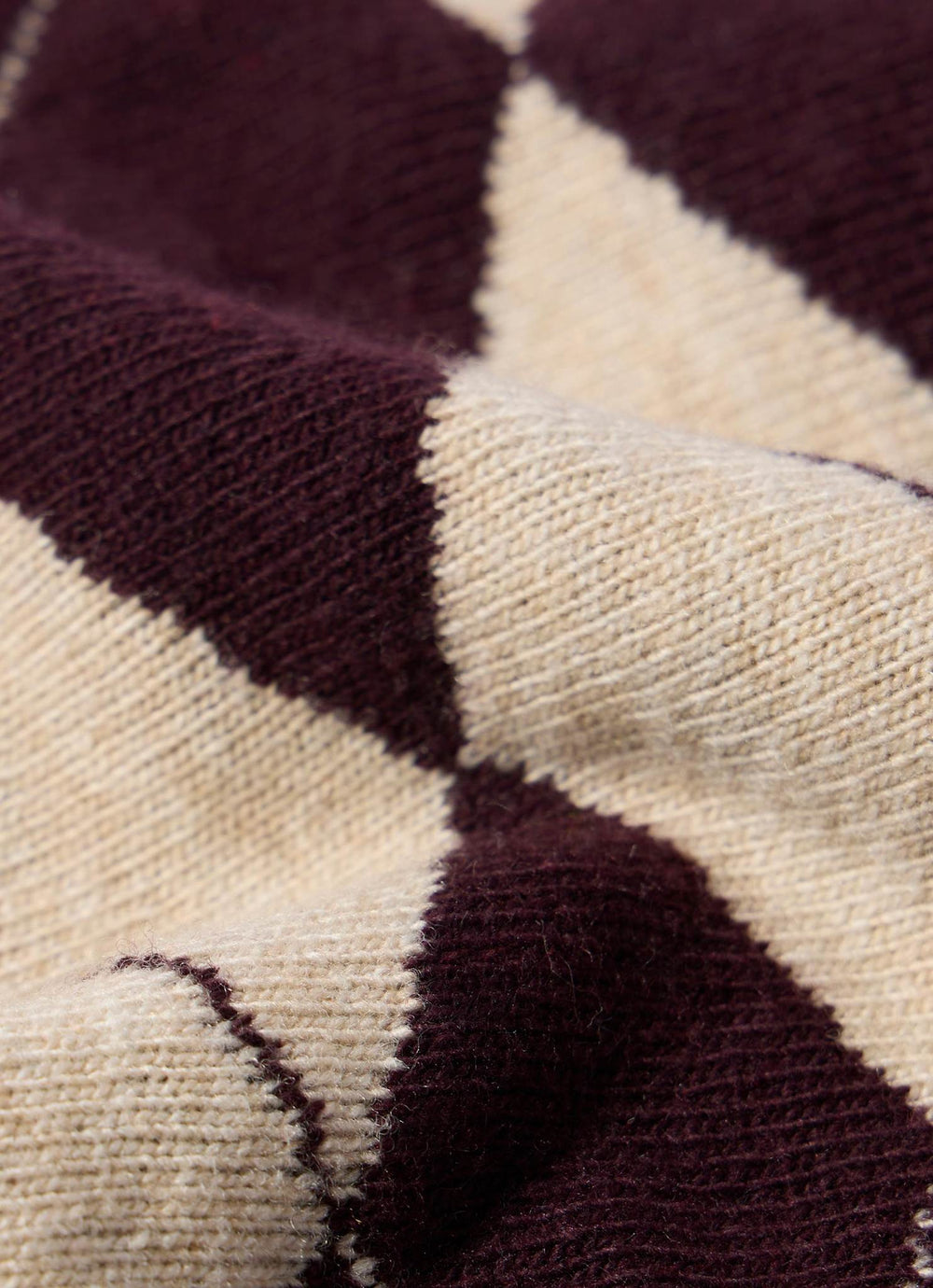 Neutral Argyle Knit Scarf