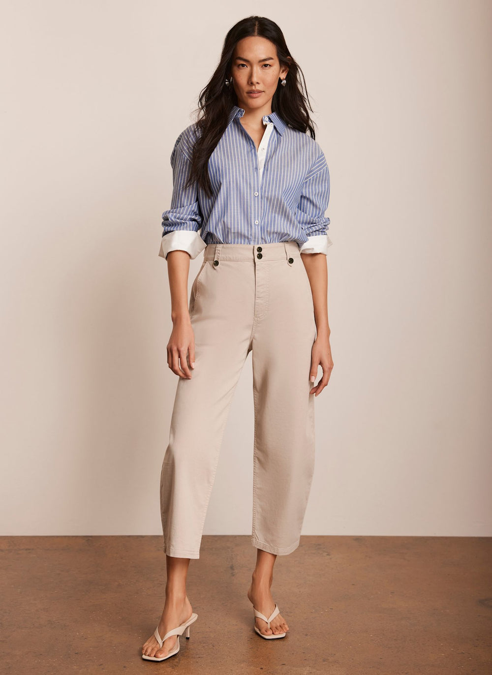 Neutral Barrel Chino Trousers