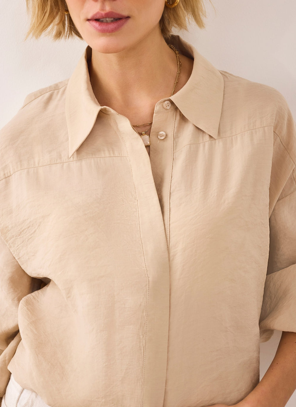 Neutral Long Sleeve Minimalist Shirt