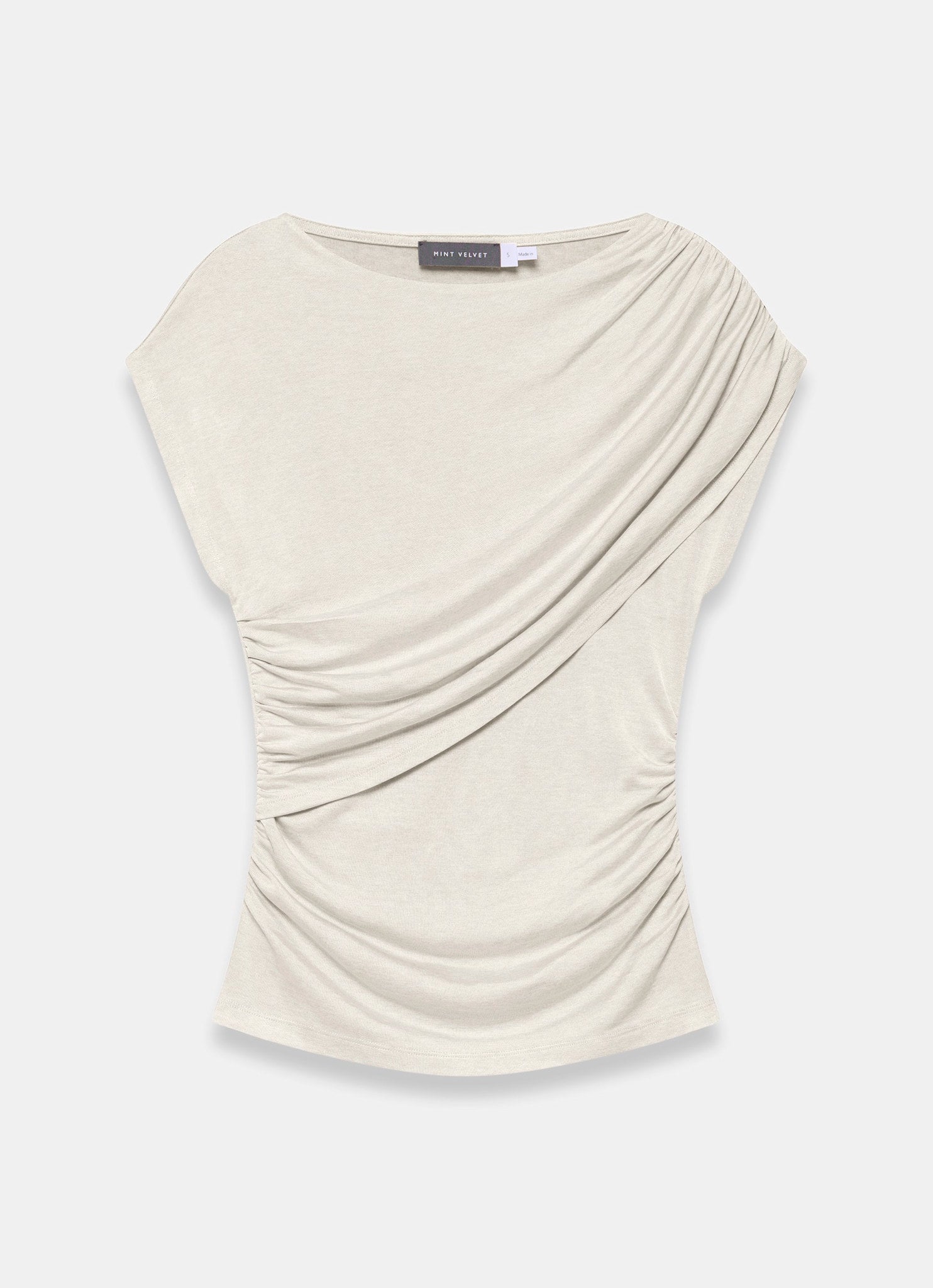 Neutral Drape Detail Top – Mint Velvet