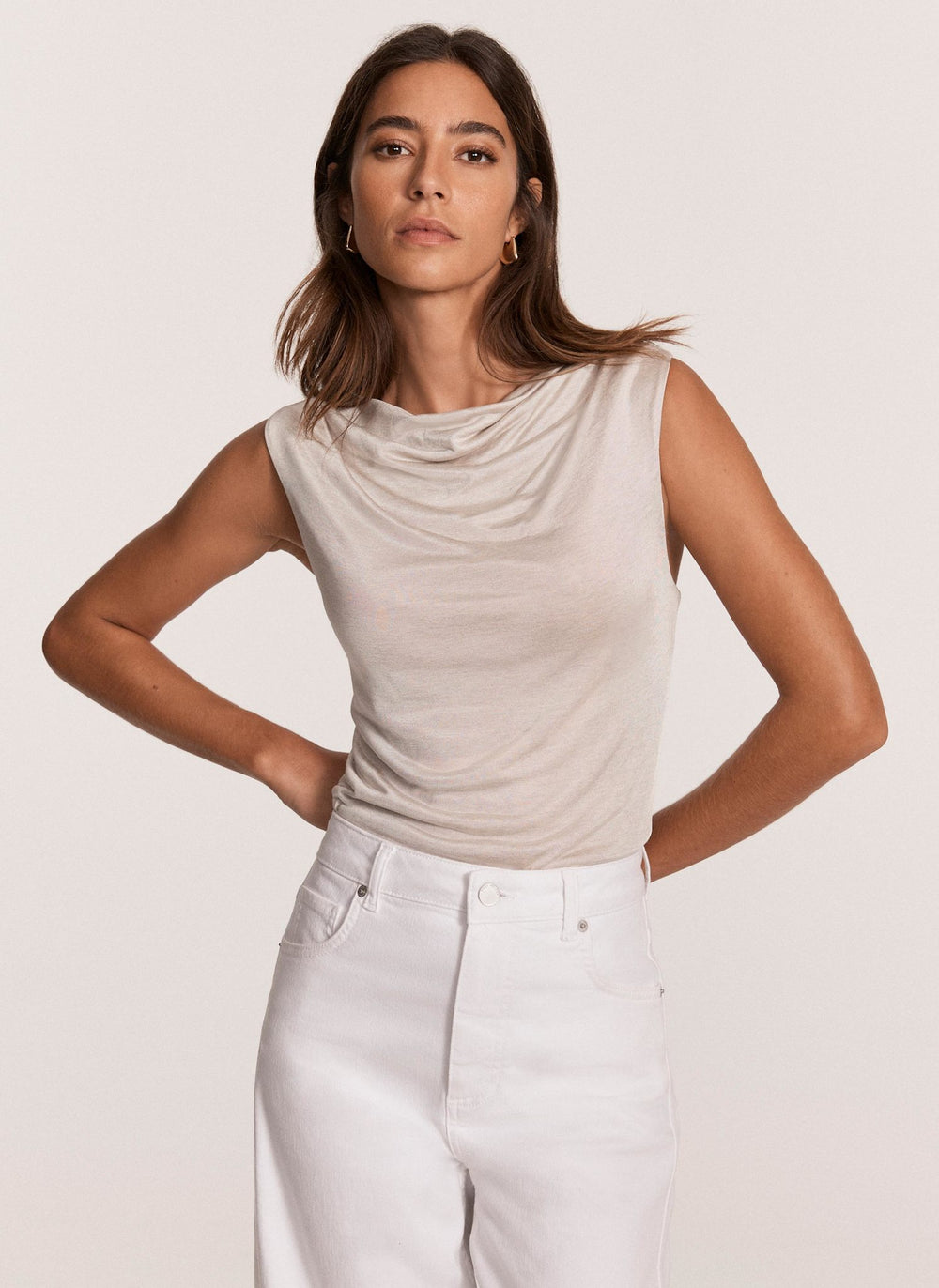 Neutral Draped Top