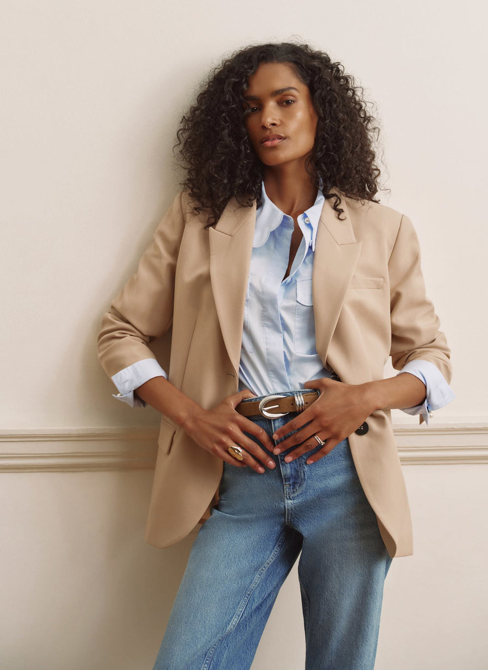 Neutral Single Breasted Blazer