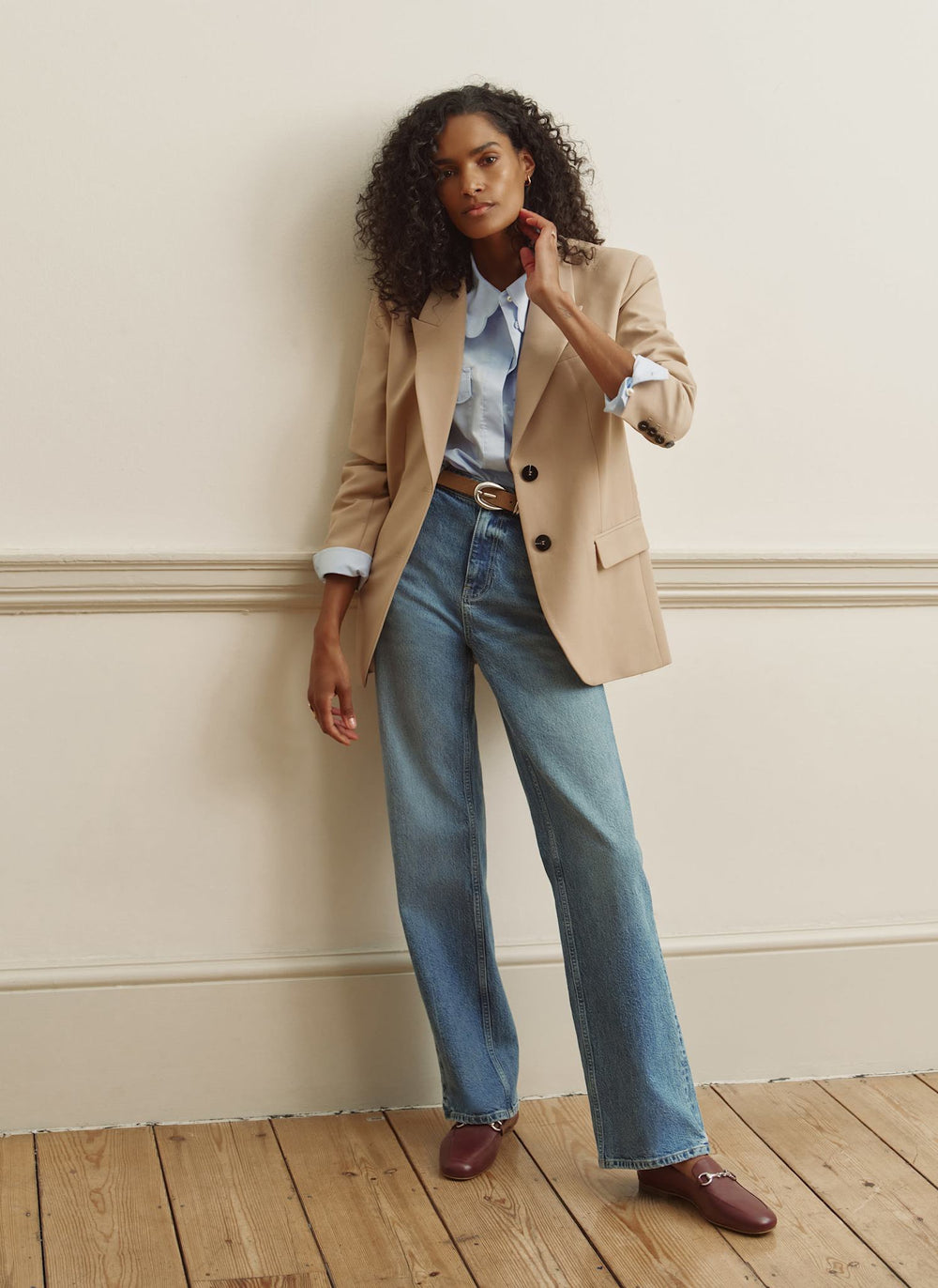 Neutral Single Breasted Blazer