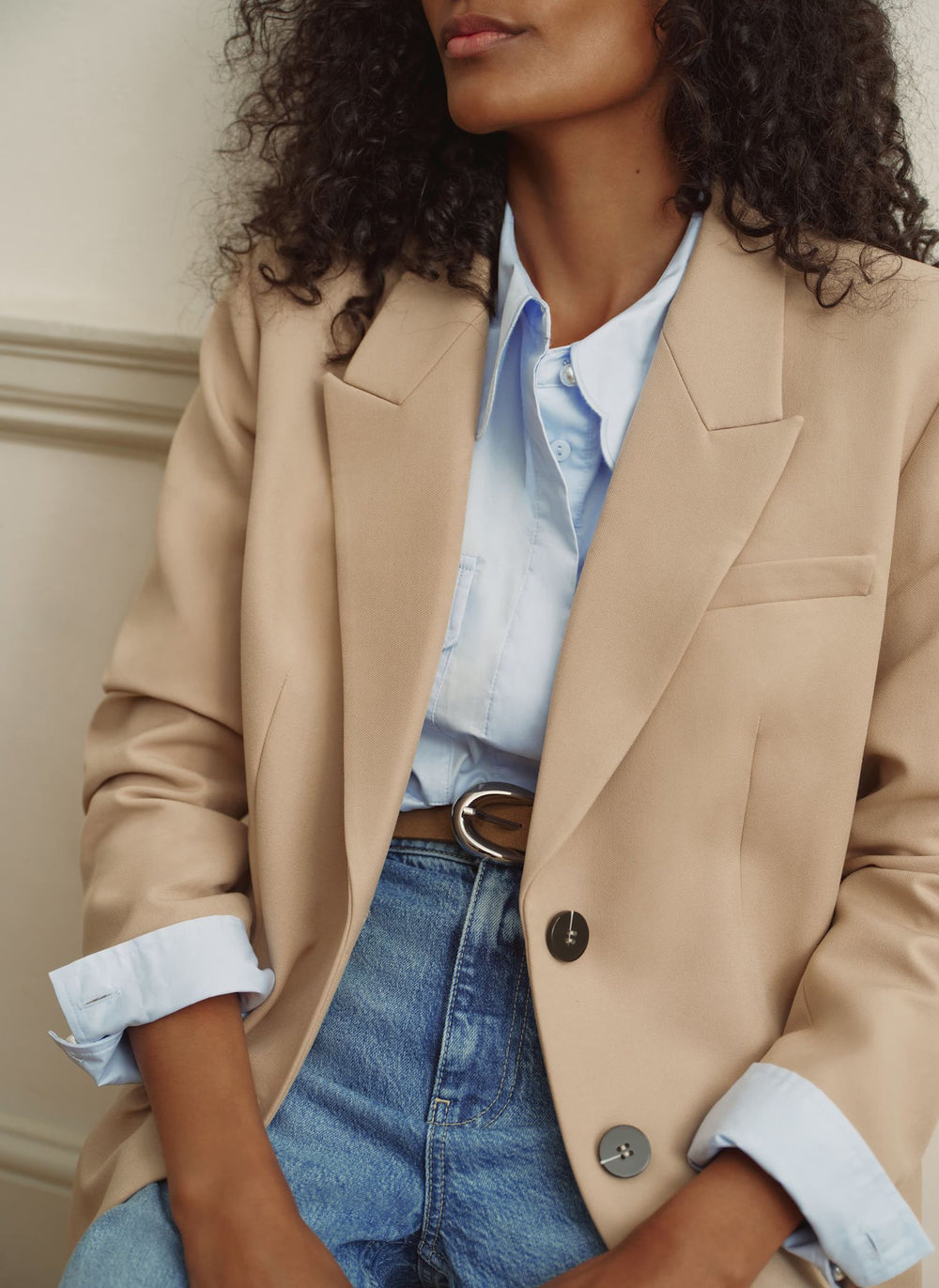 Neutral Single Breasted Blazer