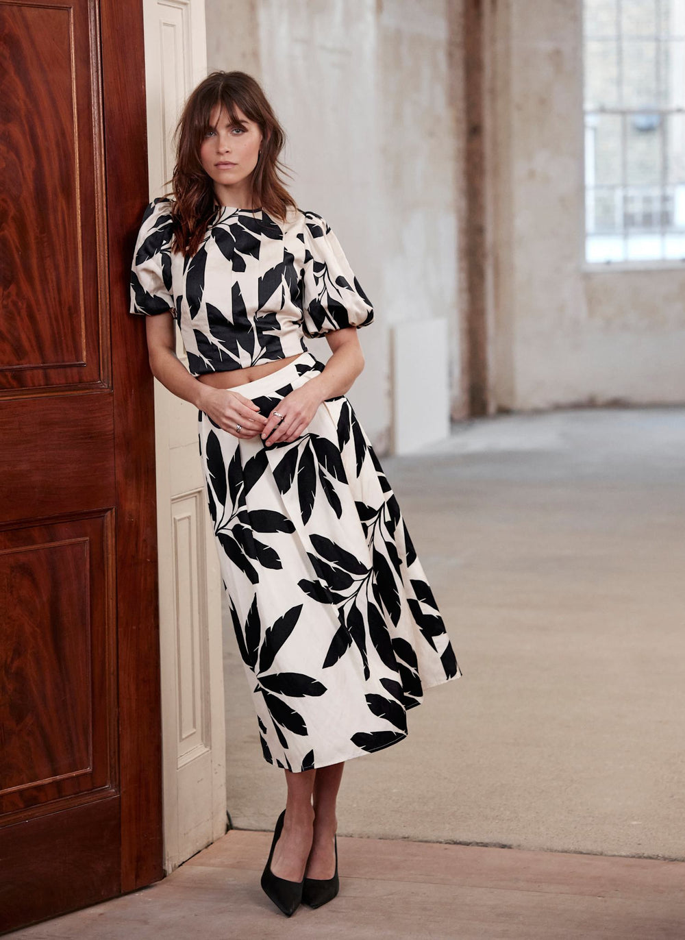 Neutral Palm Print Top