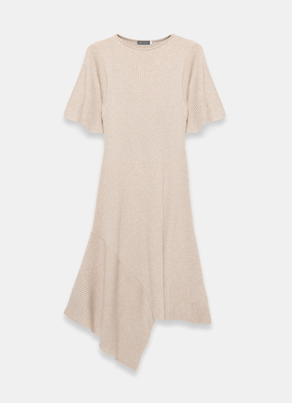 Neutral Rib Knit Asymmetric Dress Mint Velvet Neutral Rib Knit Asymmetric Dress Mint Velvet