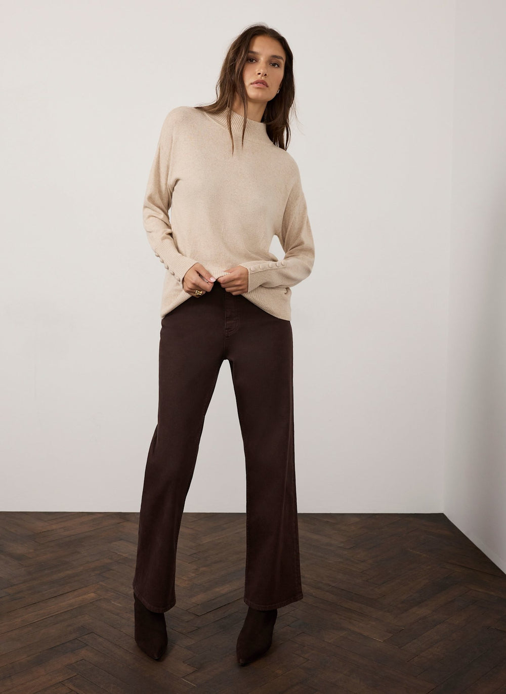 Neutral Scarf Detail Jumper