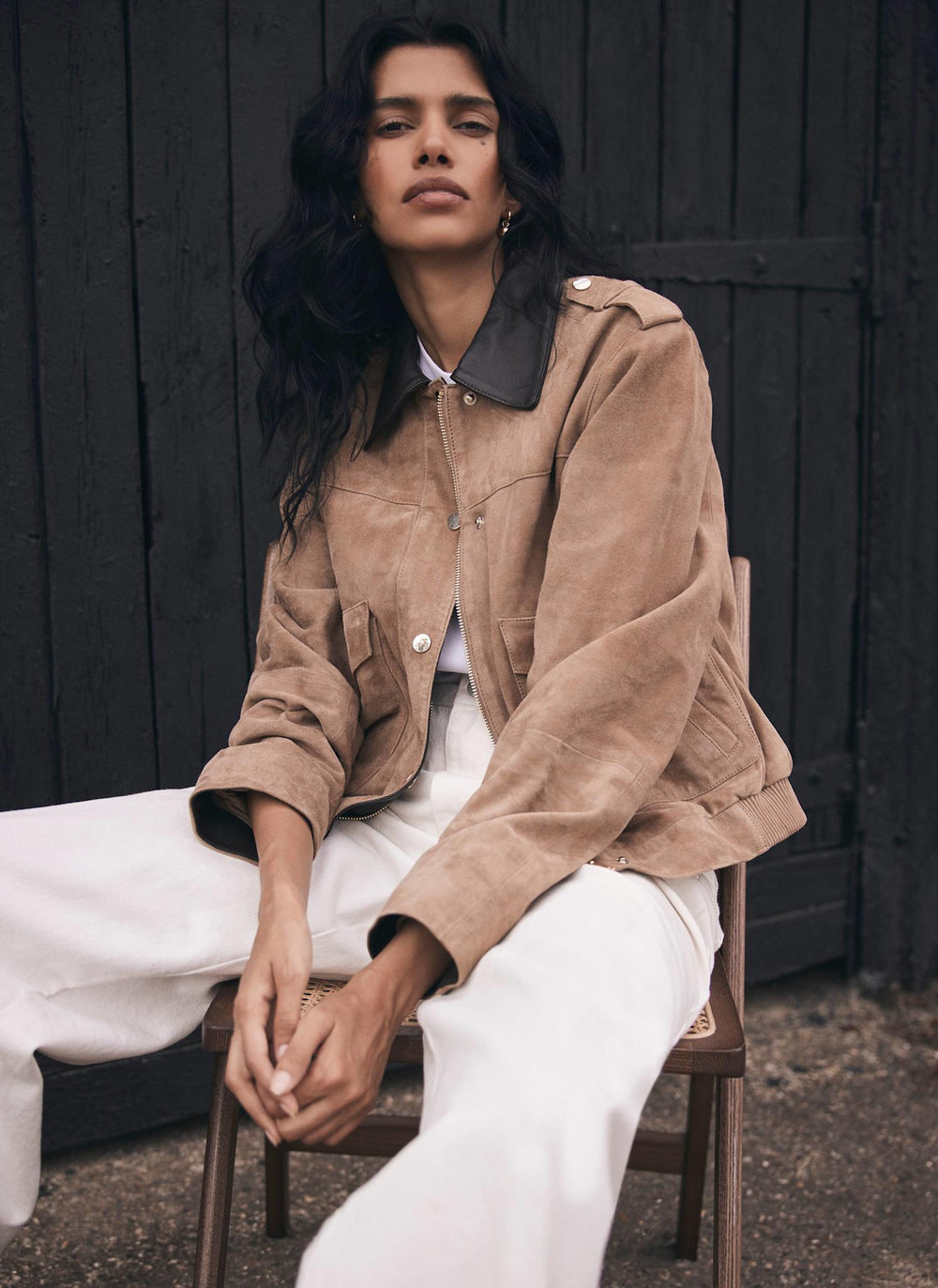 Neutral Suede Barn Jacket