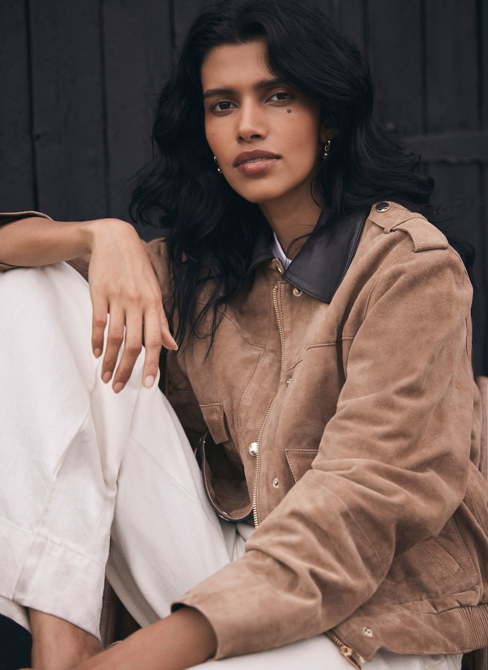Neutral Suede Barn Jacket