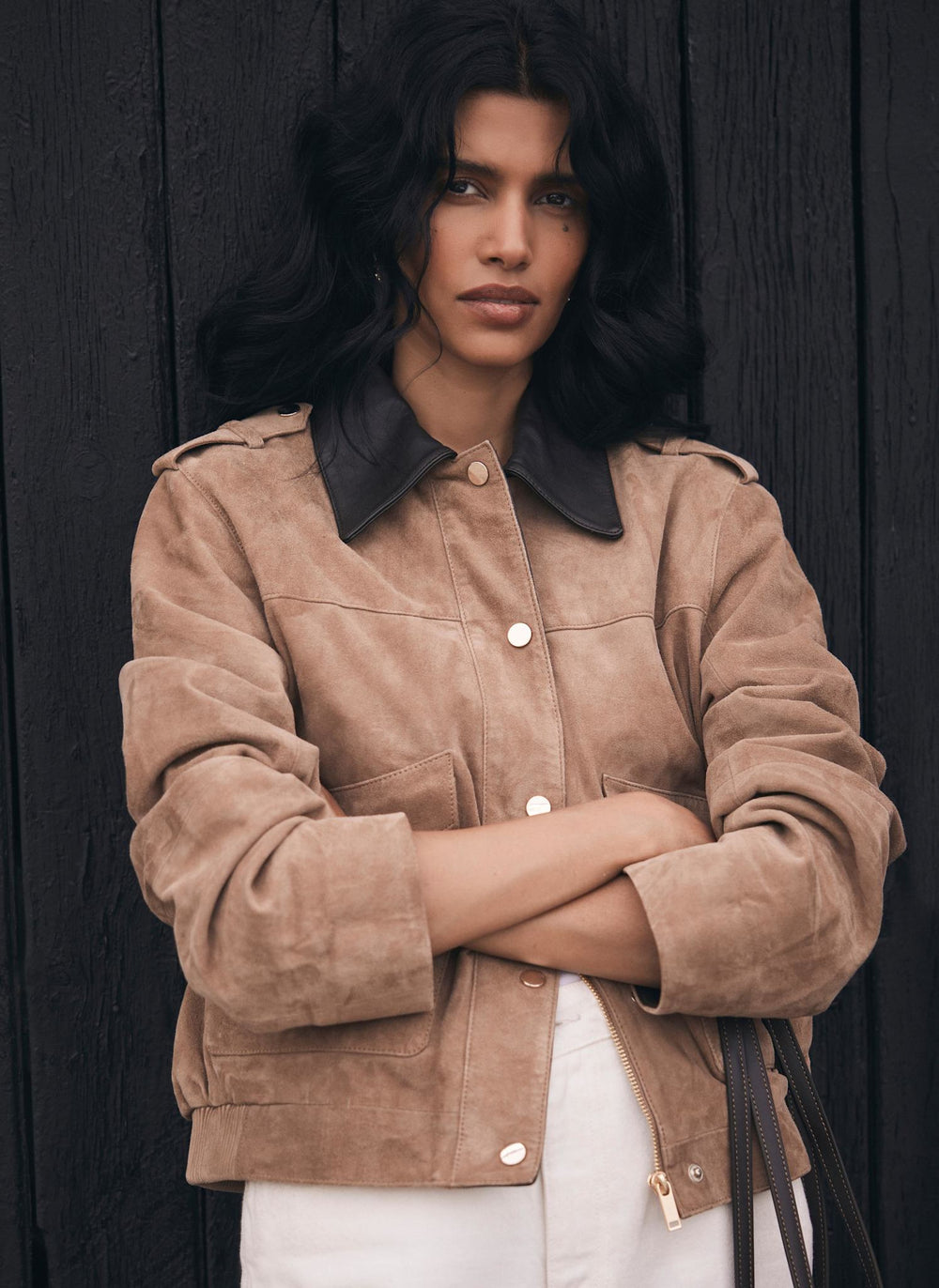 Neutral Suede Barn Jacket