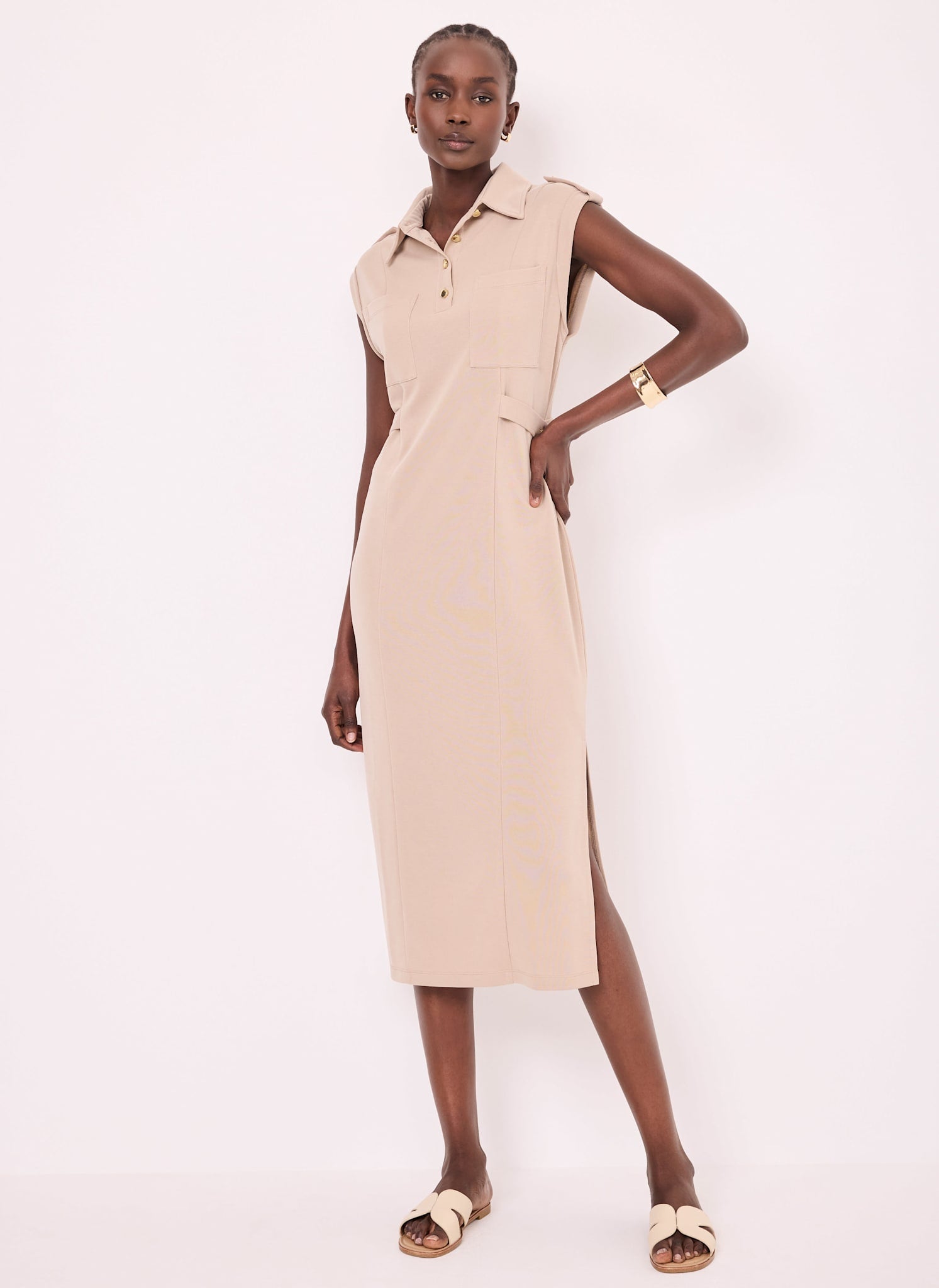 Neutral Utility Midi Dress – Mint Velvet