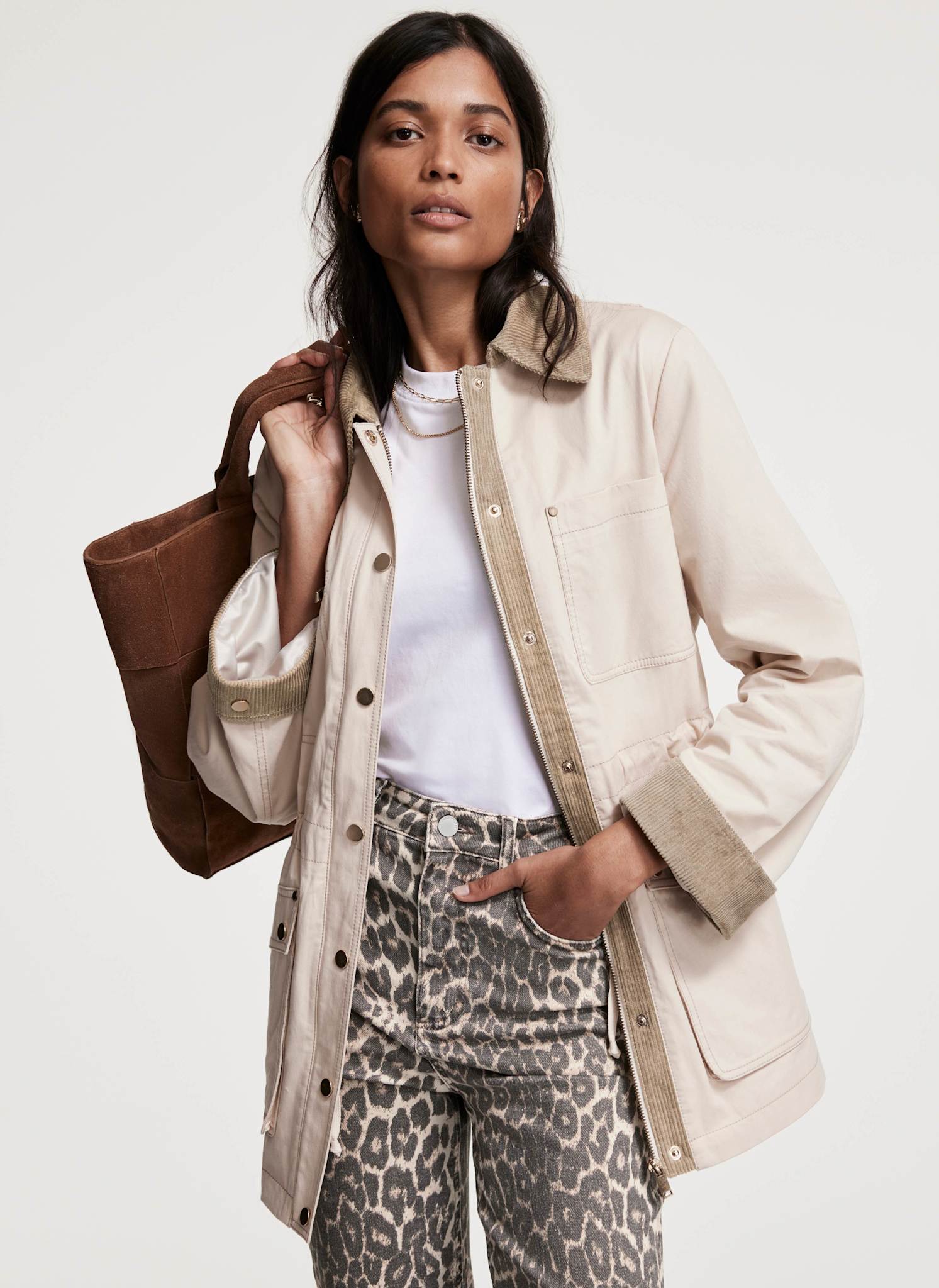 ジャケット・アウター SARTO COTTON VELVET BLOUSON SALMON Men's linen and cotton jacket 552052812 Salmon | Caposerio.com