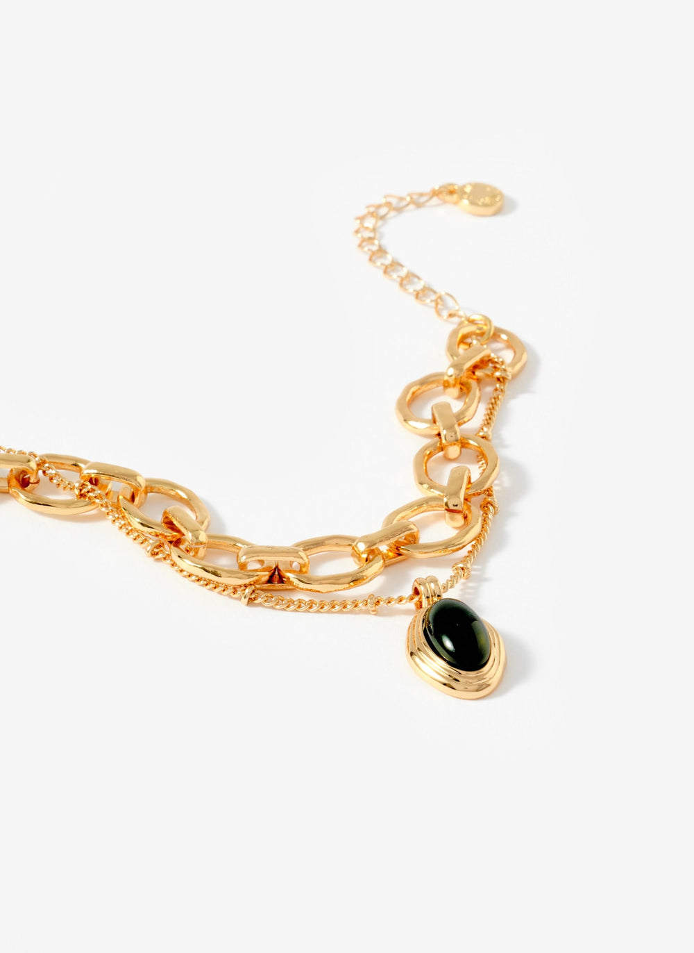 Gold Tone Green Resin Layered Bracelet