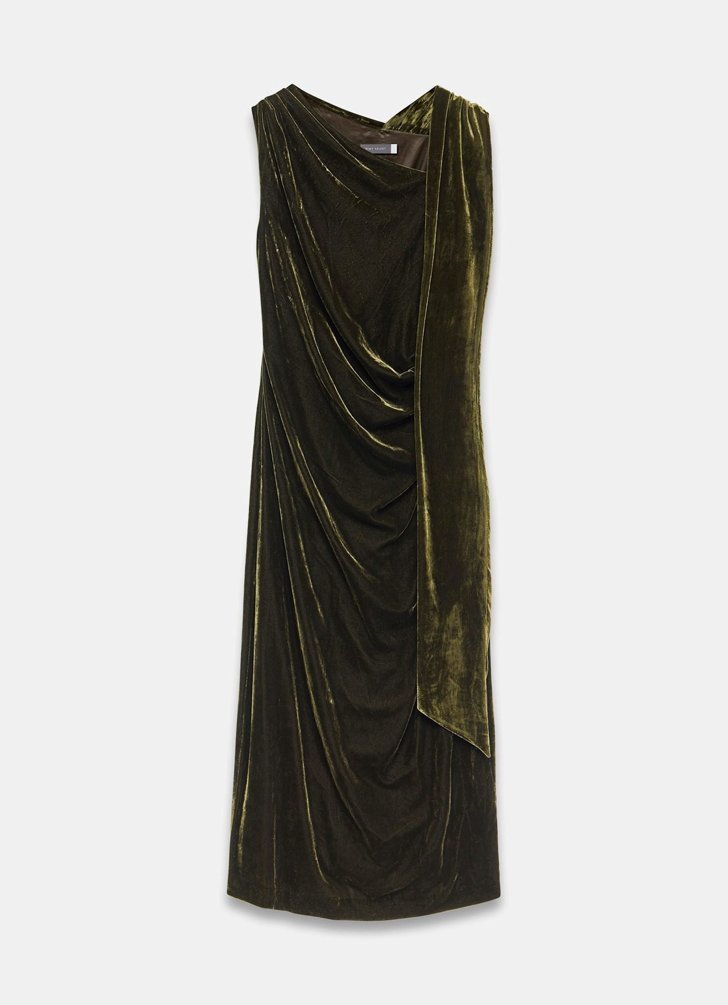 Green Velvet Scarf Detail Midi Dress – Mint Velvet