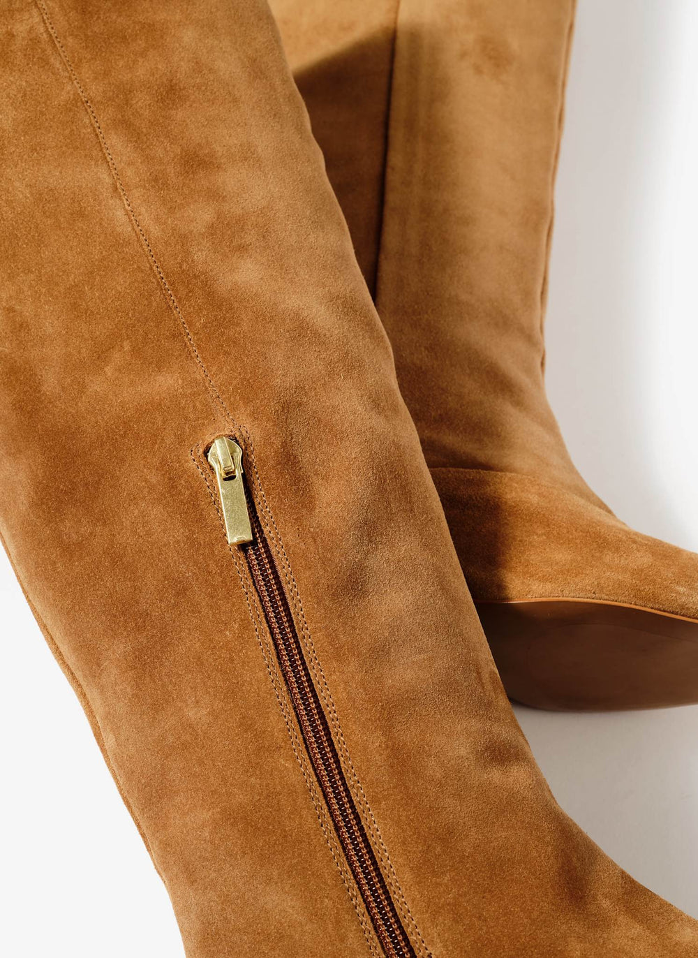 Olivia Tan Suede Knee High Boots