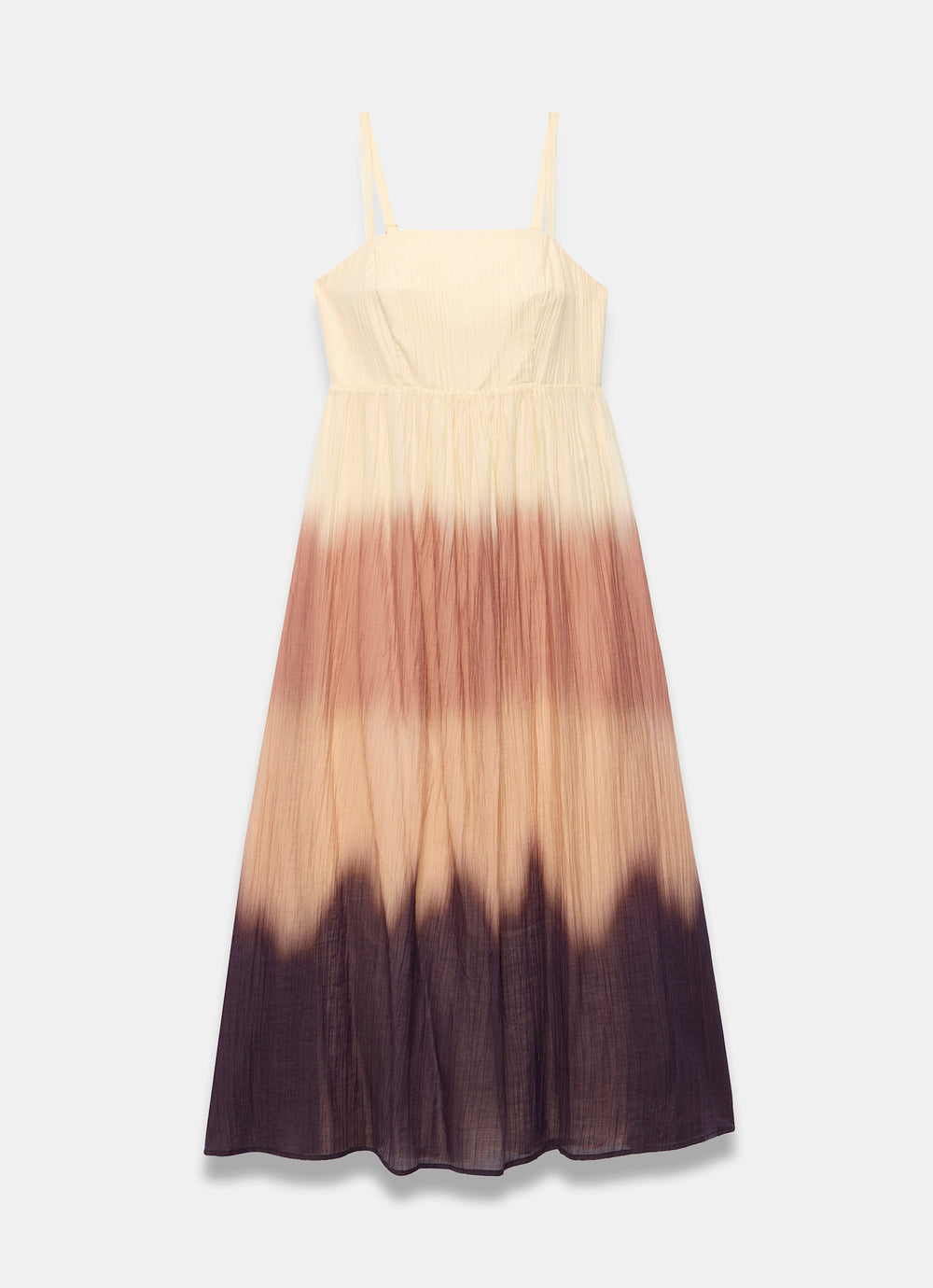 brown ombre maxi dress Mint Velvet Brown Ombre Crinkle Maxi Dress | Size S | Brown