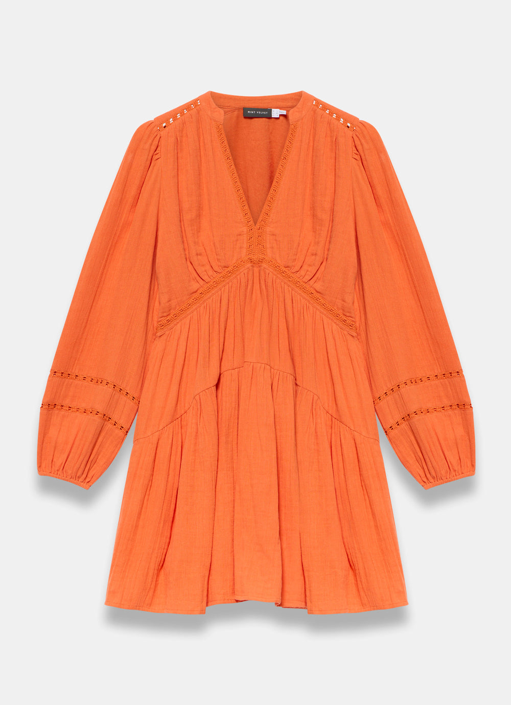 Orange Cotton Cheesecloth Mini Dress – Mint Velvet