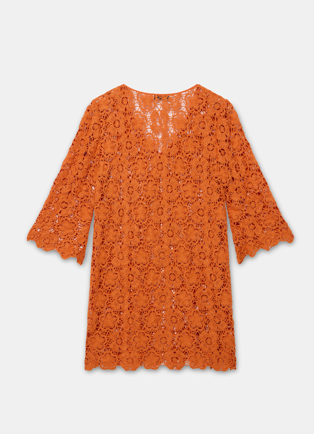 Orange Crochet Beach Mini Dress – Mint Velvet