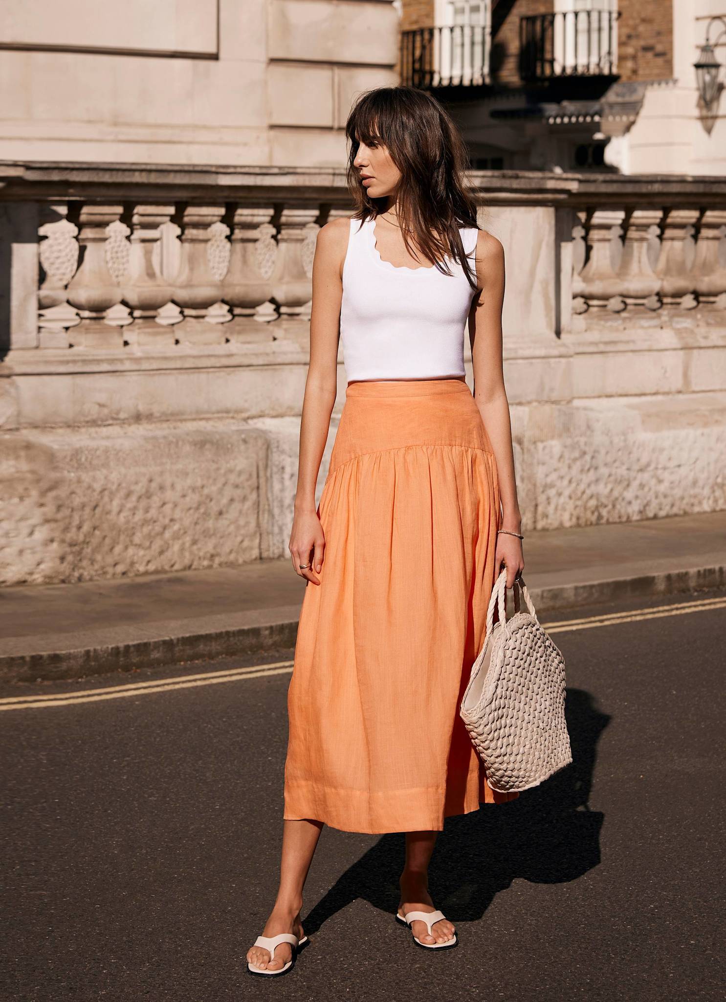 Orange Drop Waist Maxi Skirt – Mint Velvet