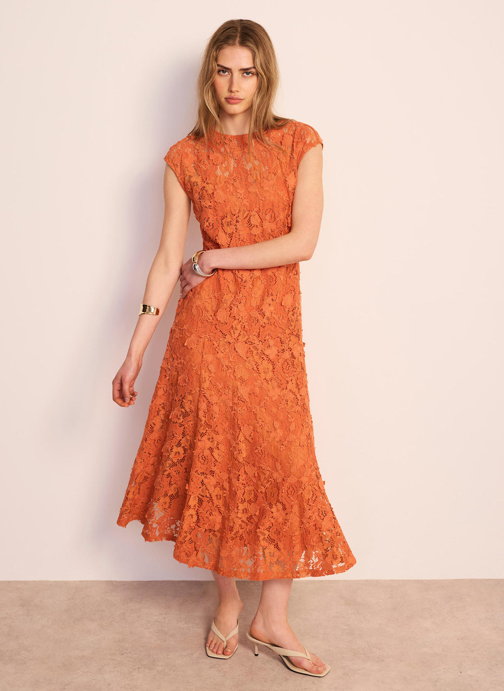Orange Lace Midi Dress Mint Velvet Orange Lace Midi Dress Mint Velvet