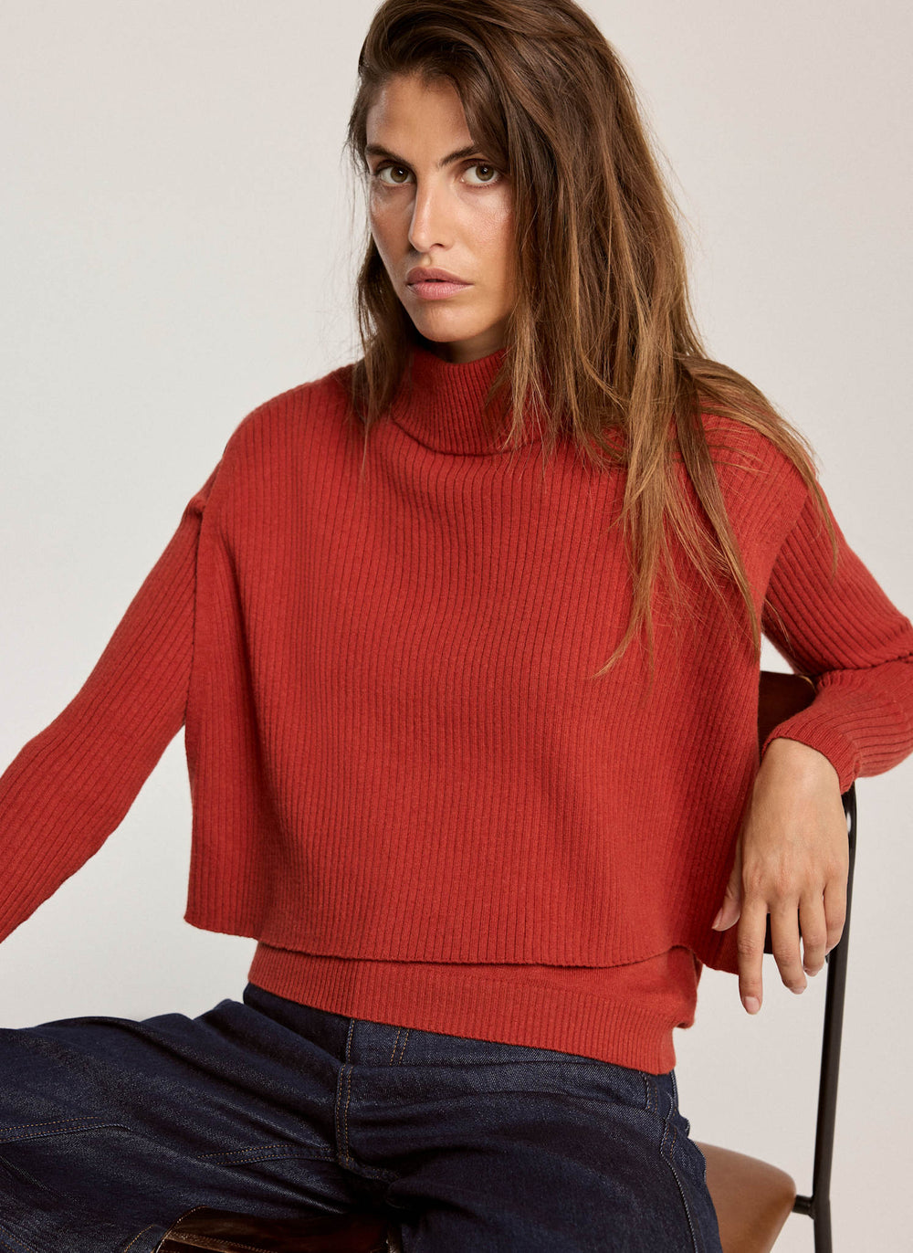 Orange Layered Knit Top
