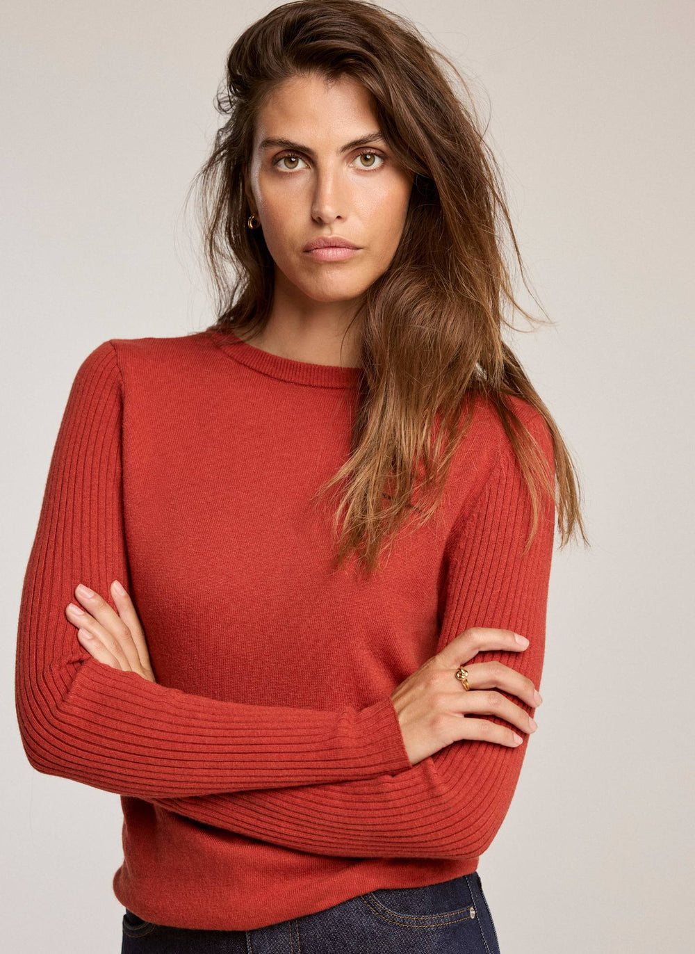 Orange Layered Knit Top