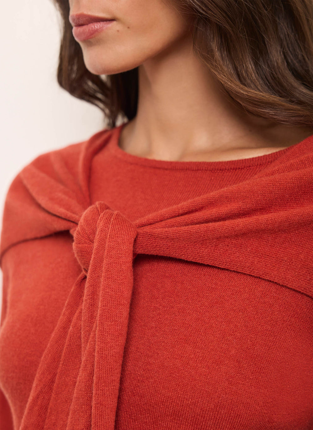 Orange Scarf Detail Jumper