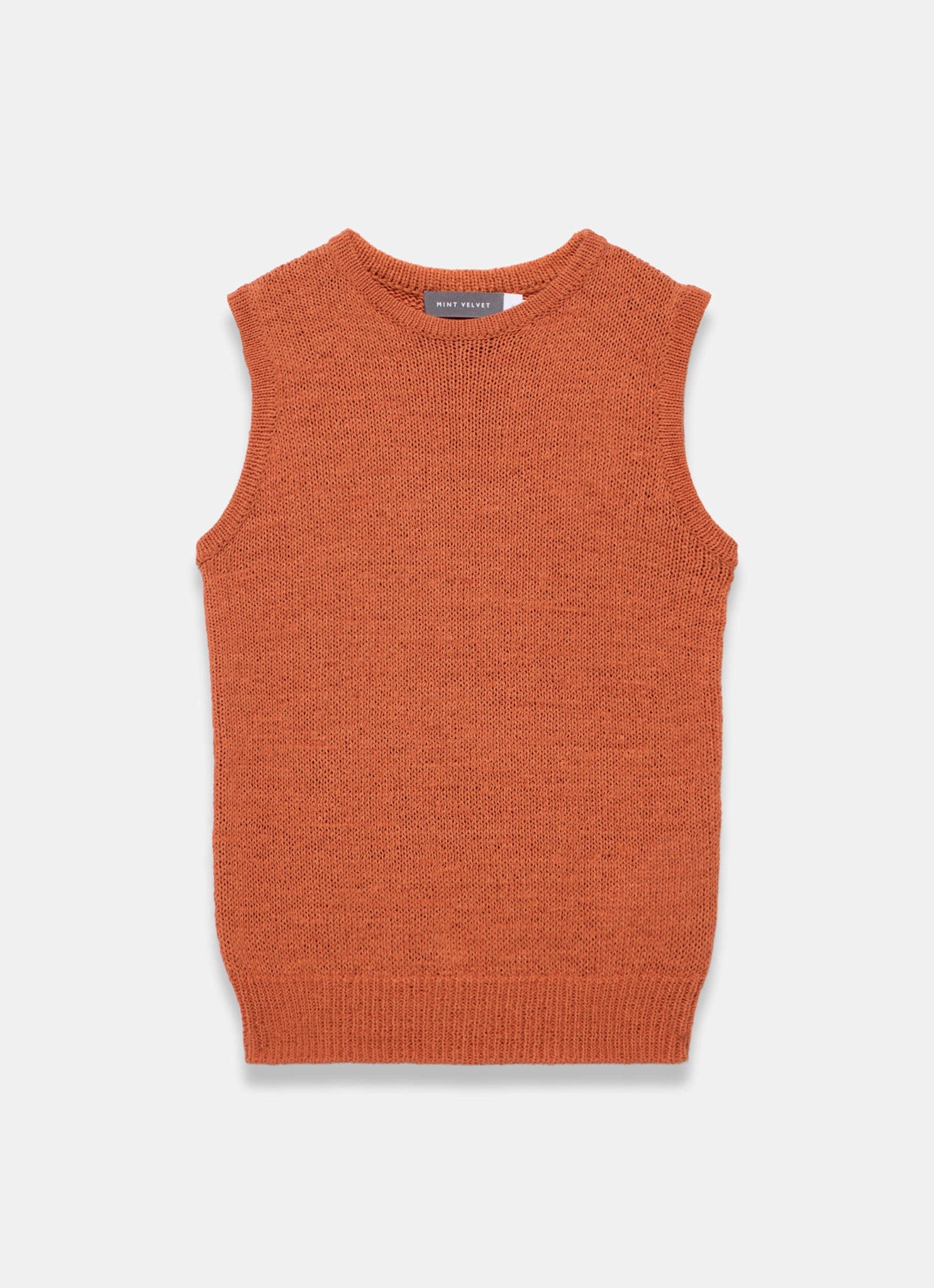 Orange Cotton Blend Sleeveless Knit Top – Mint Velvet
