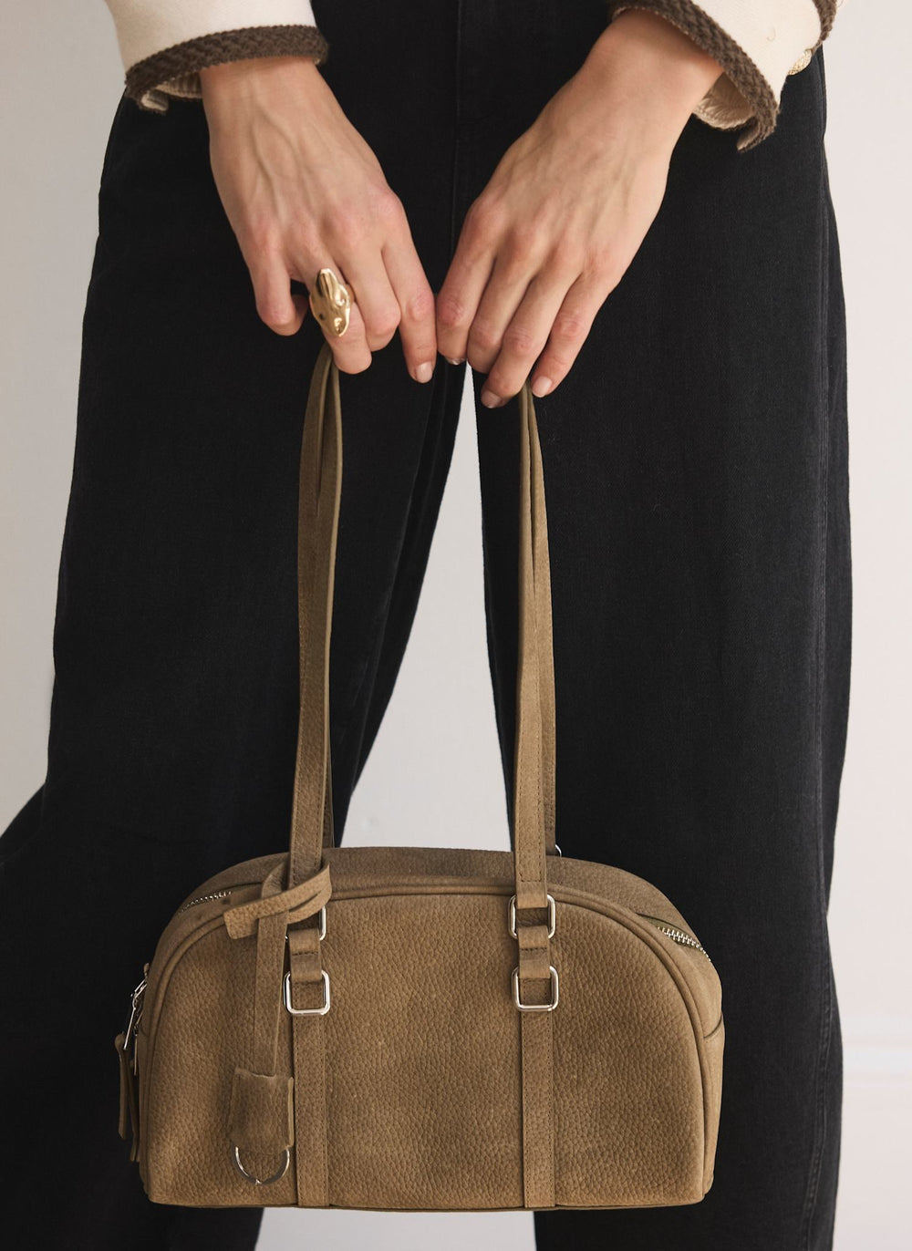 Otti Olive Green Leather Shoulder Bag