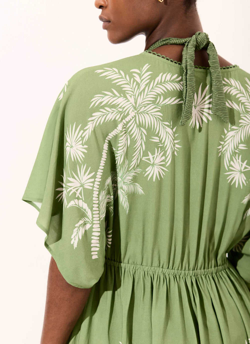 Green Palm Print Maxi Beach Dress – Mint Velvet