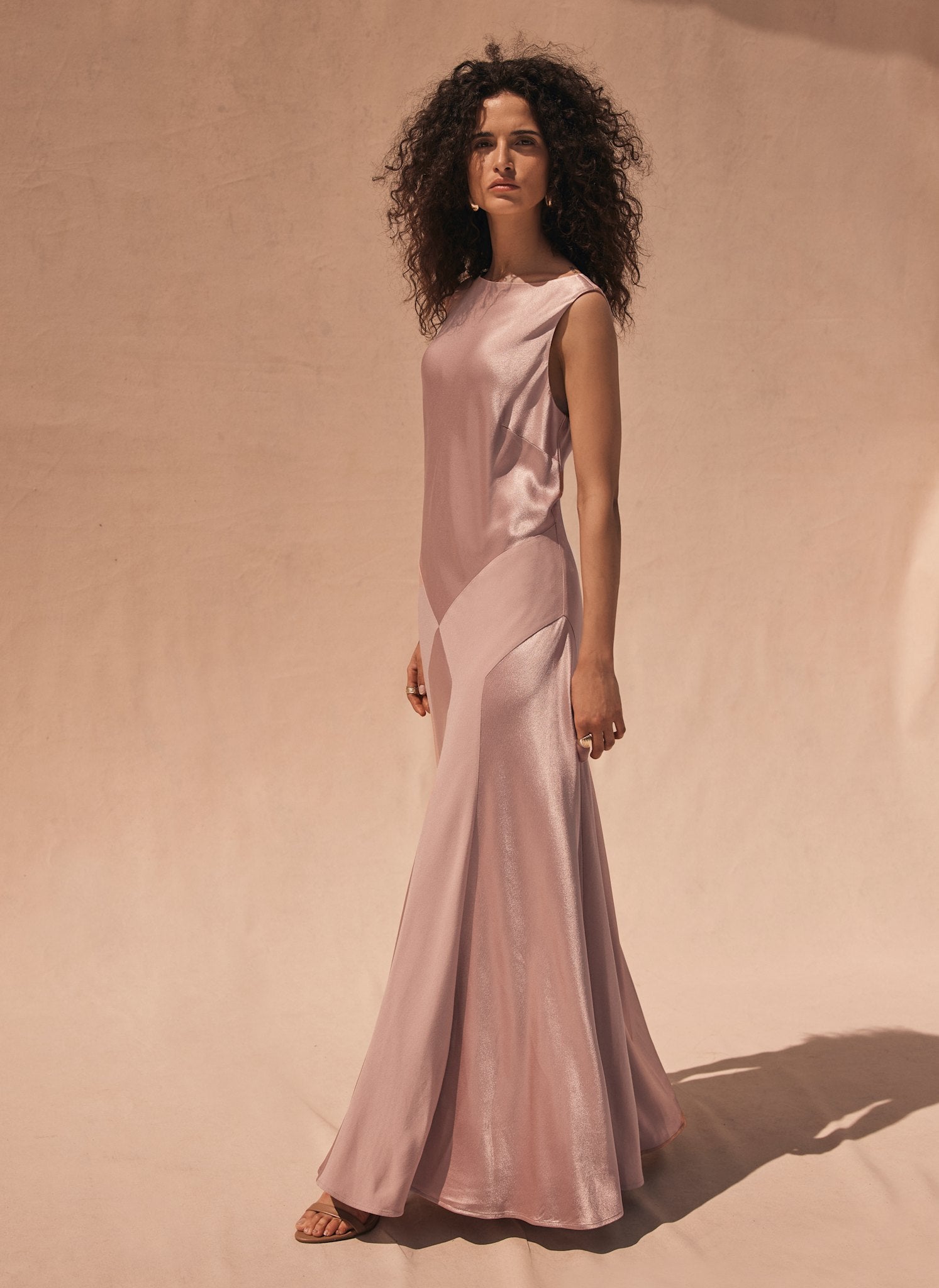Pink Satin Maxi Dress – Mint Velvet