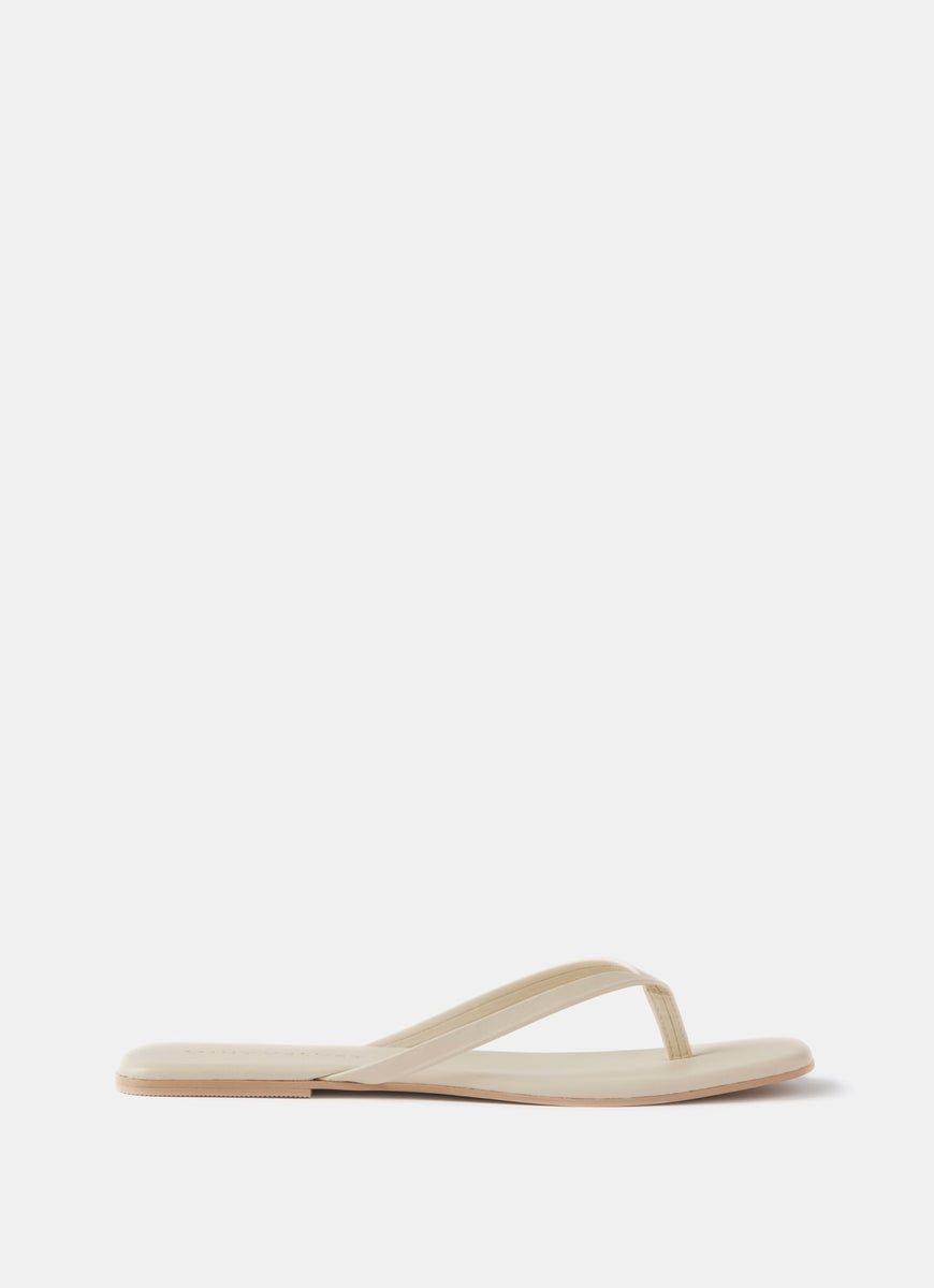 Cream Leather Flip Flops – Mint Velvet