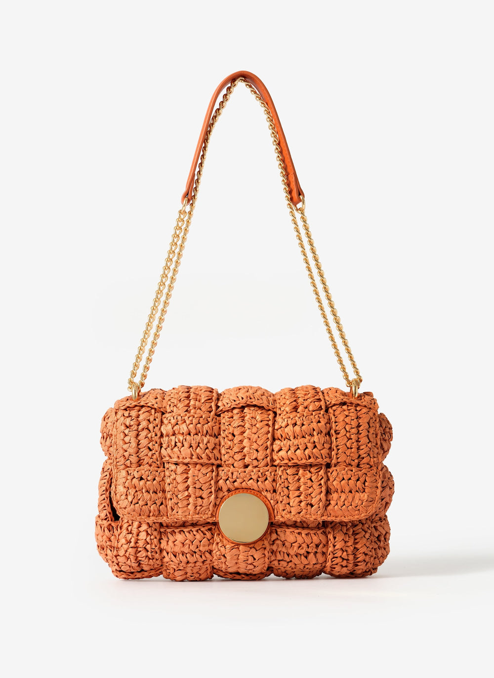 Pia Orange Woven Crossbody Bag