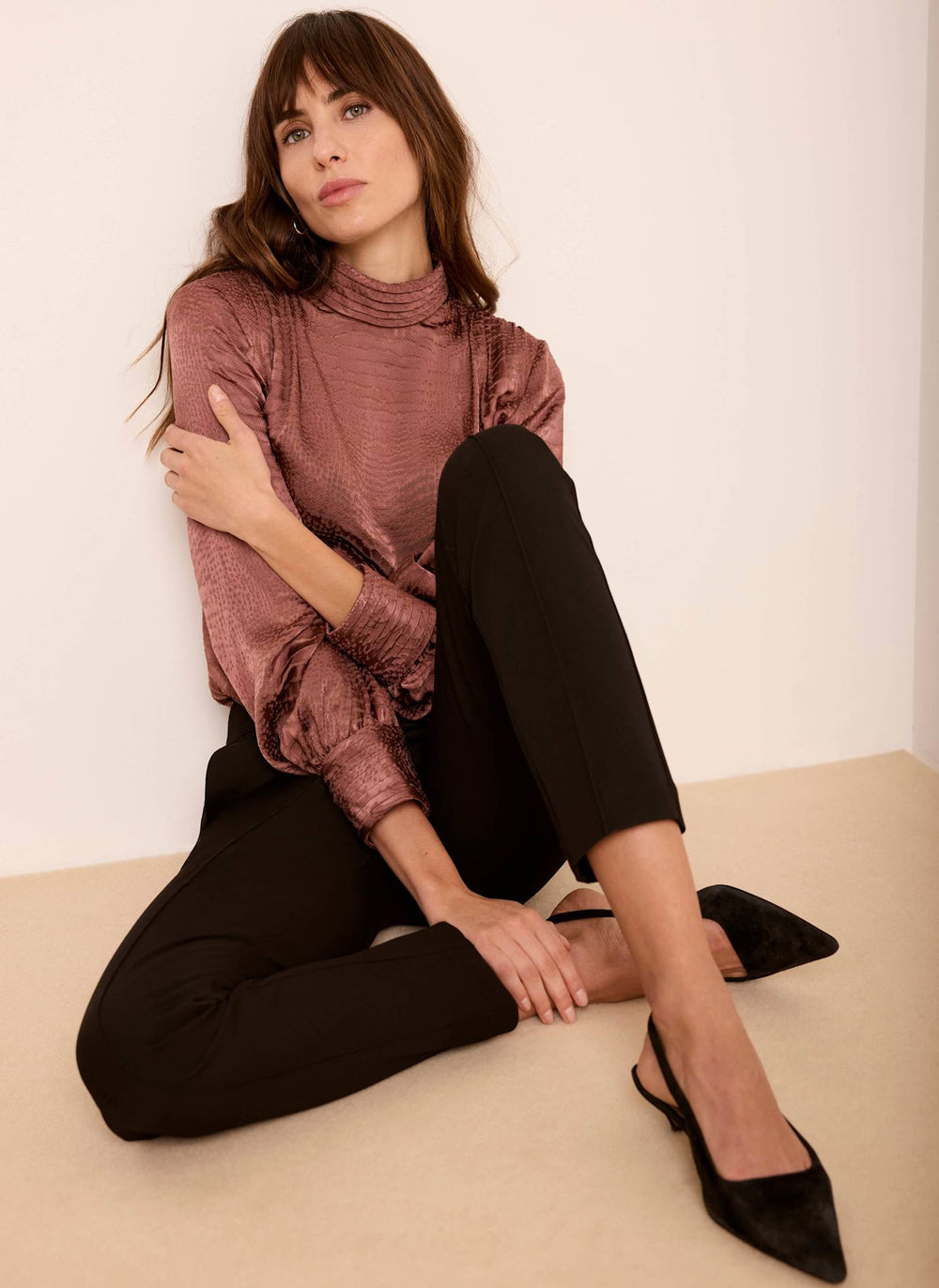 Pink Satin Animal Print Blouse