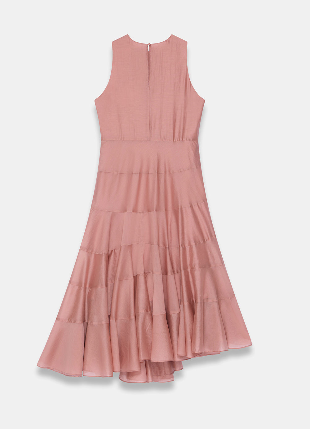 Pink Asymmetric Tiered Midi Dress – Mint Velvet