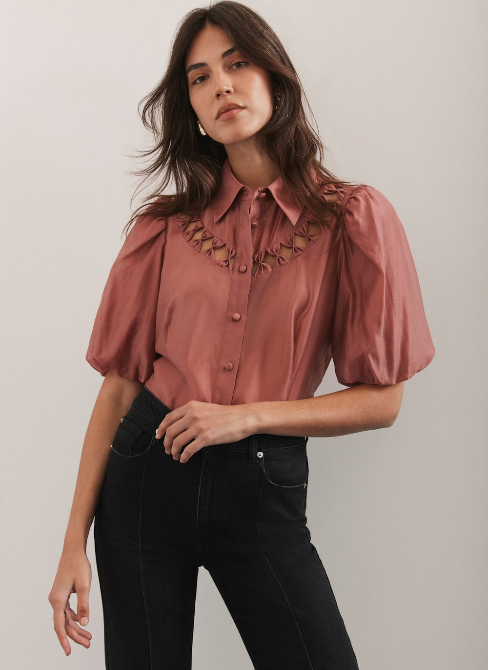 Pink Puff Sleeve Shirt – Mint Velvet