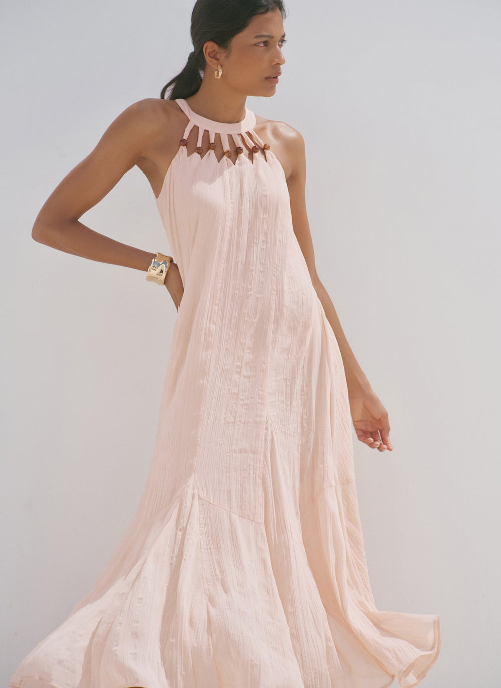 mami beaded halter neck maxi dress Aura Halter Neck Maxi Dress S main image 1