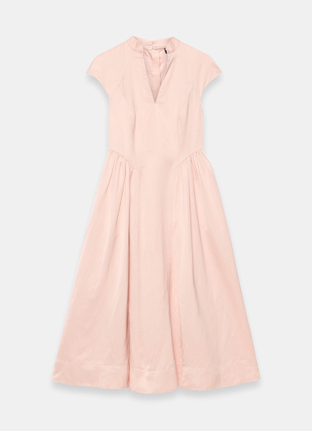 pink velvet midi dress Mint Velvet Pink Ruched Detail Midi Dress | Size 6 | Pink | Short Sleeve