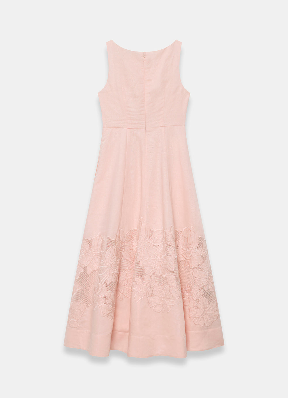 Pink Linen Blend Lace Midi Dress Mint Velvet Pink Linen Blend Lace Midi Dress Mint Velvet