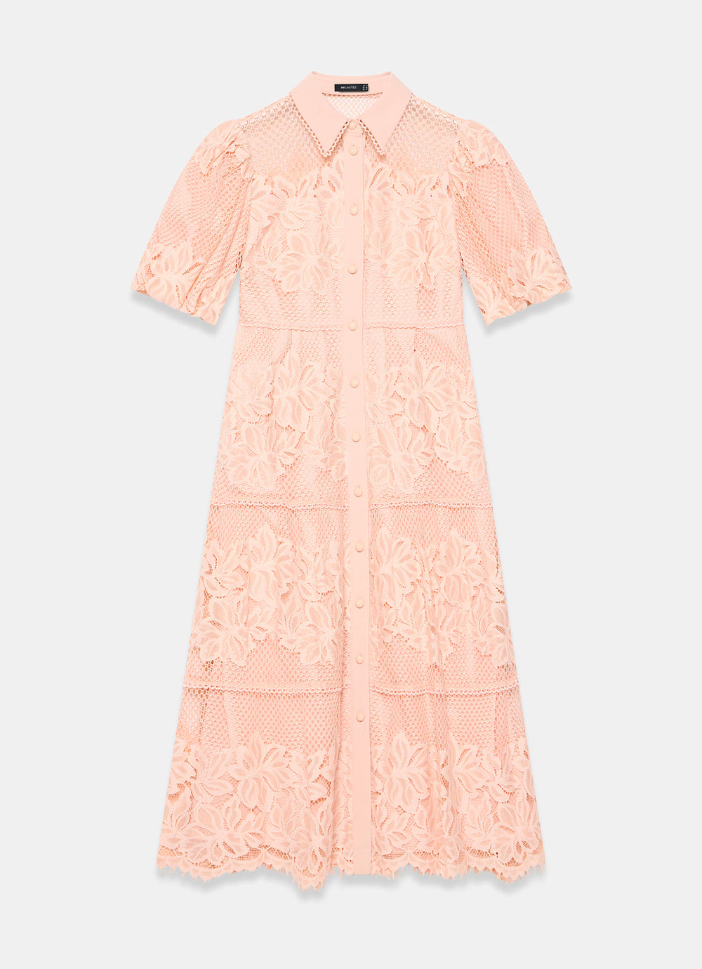Pink Lace Midi Shirt Dress  Mint Velvet