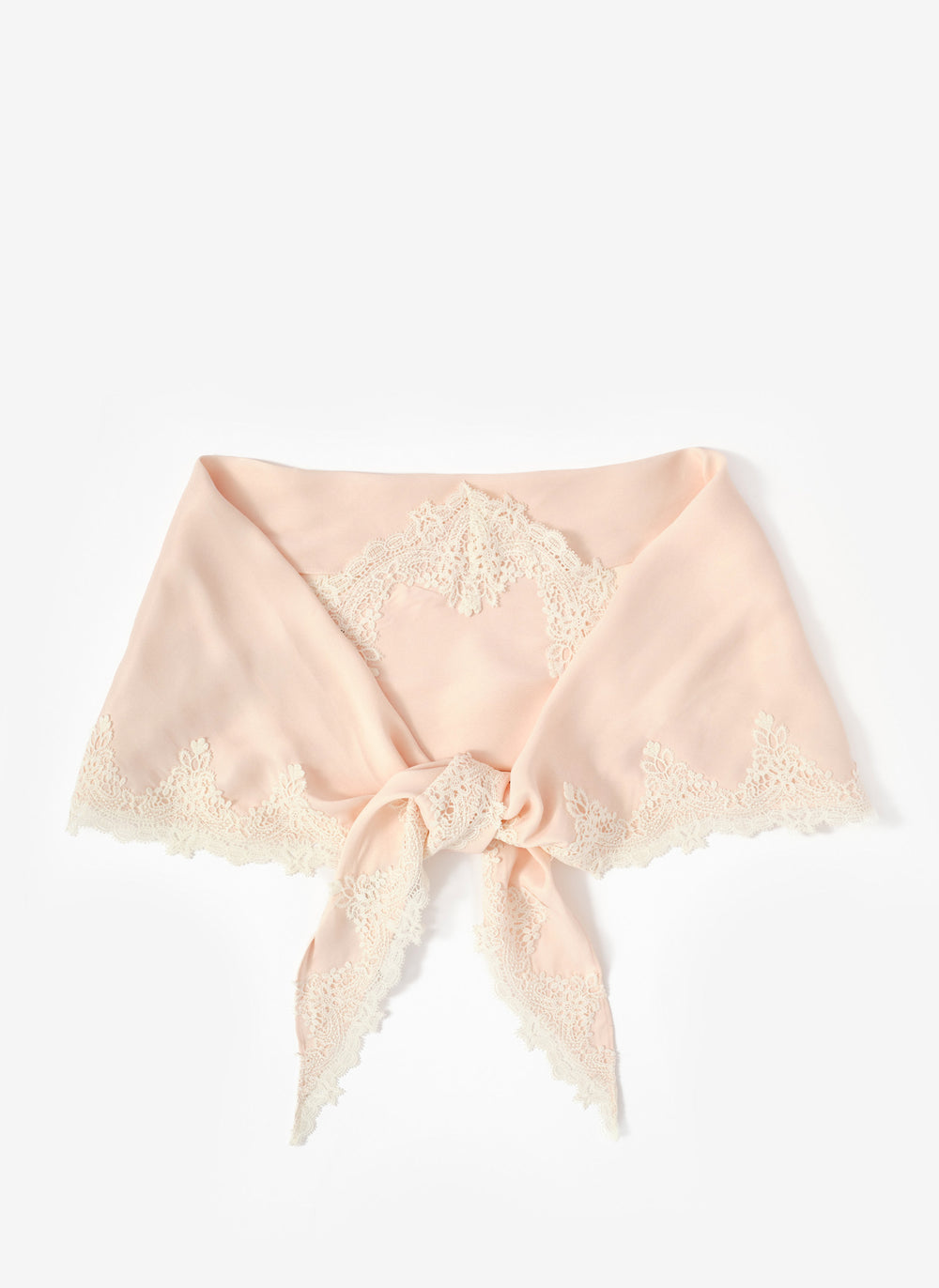 Pink Lace Trim Scarf