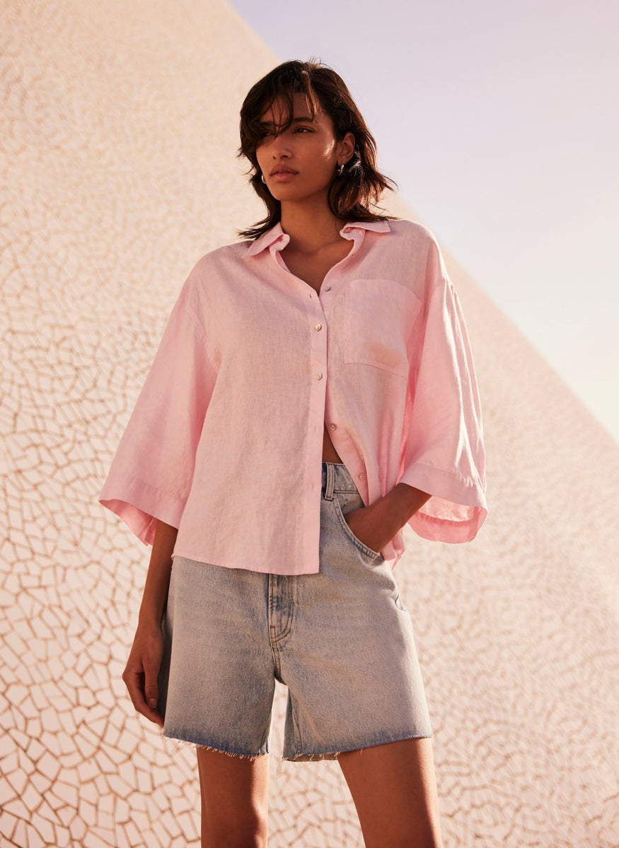 Pink Linen Shirt Mint Velvet