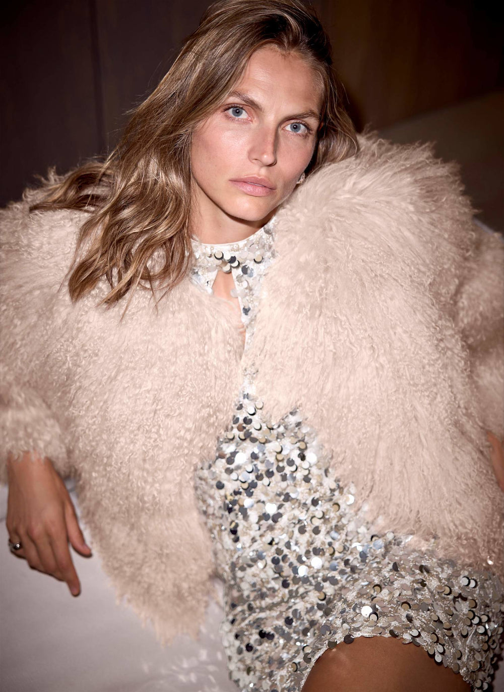 Pink Mongolian Fur Jacket – Mint Velvet - Main Image